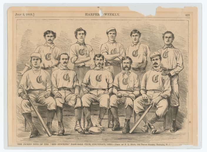 профессиональная бейсбольная команда Red Stocking B.B. Club of Cincinnati