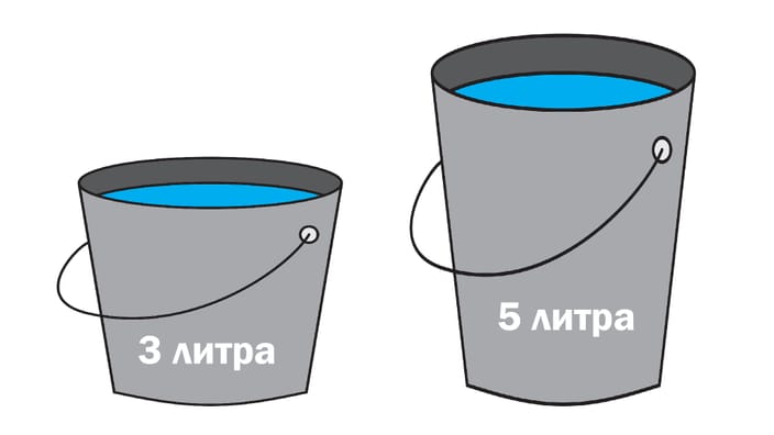 Загадка: Как отмерить 4 литра воды с помощью двух ведер?